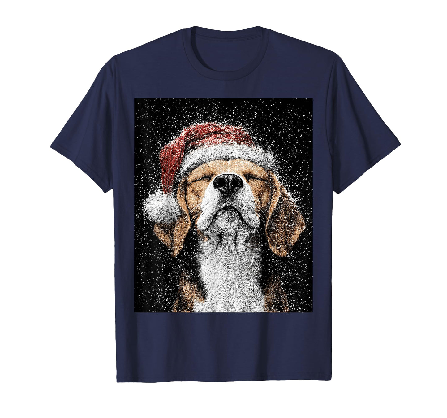 Christmas Beagle On T-Shirt