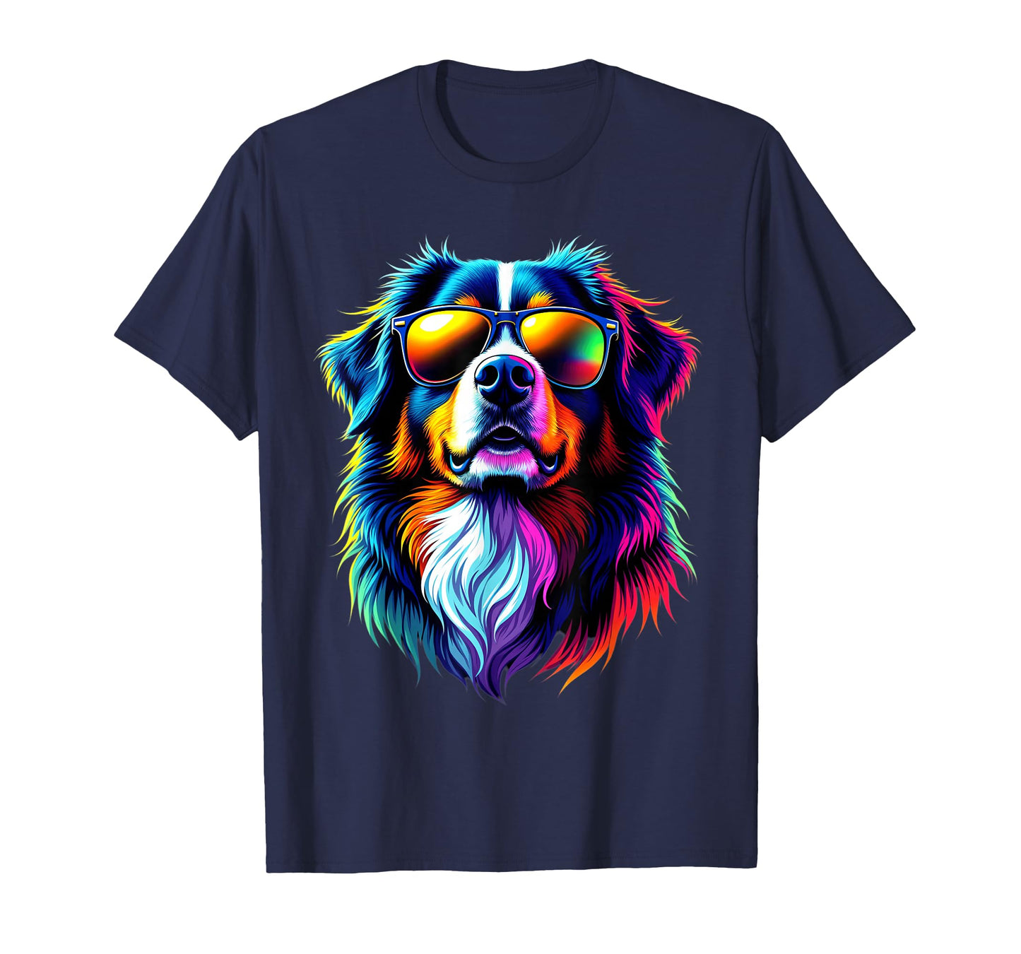 Funny Bernese Mountain Dog weaaring Sunglasses Pop Art T-Shirt