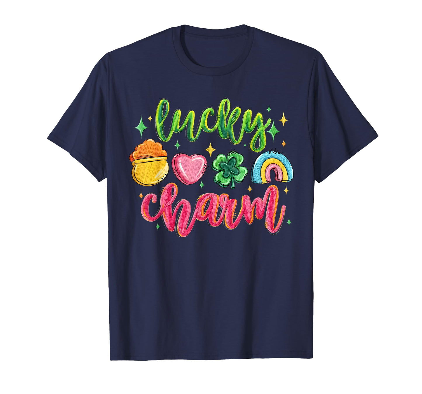 St Patrick's Day Lucky Charm Shamrock Rainbow Women Kids T-Shirt