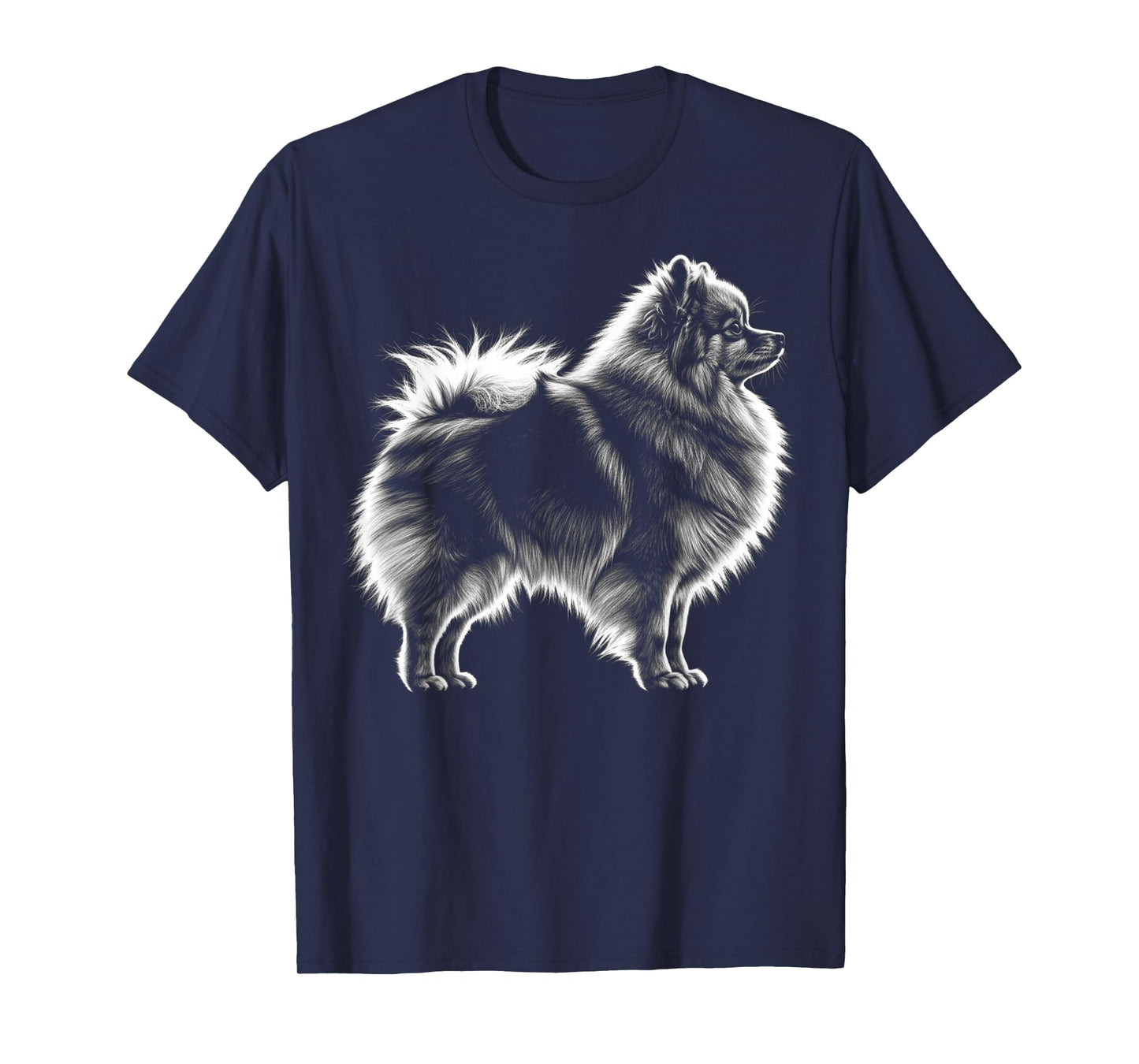 Retro Pomeranian Silhouette Cute Pomeranian Funny Dog Owner T-Shirt