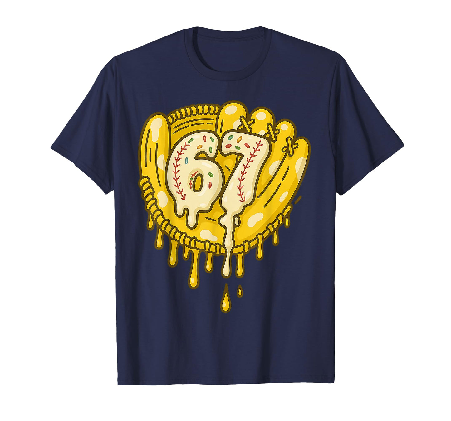 67 Ice Cream Drip Funny Six Seven Baseball T-Shirt