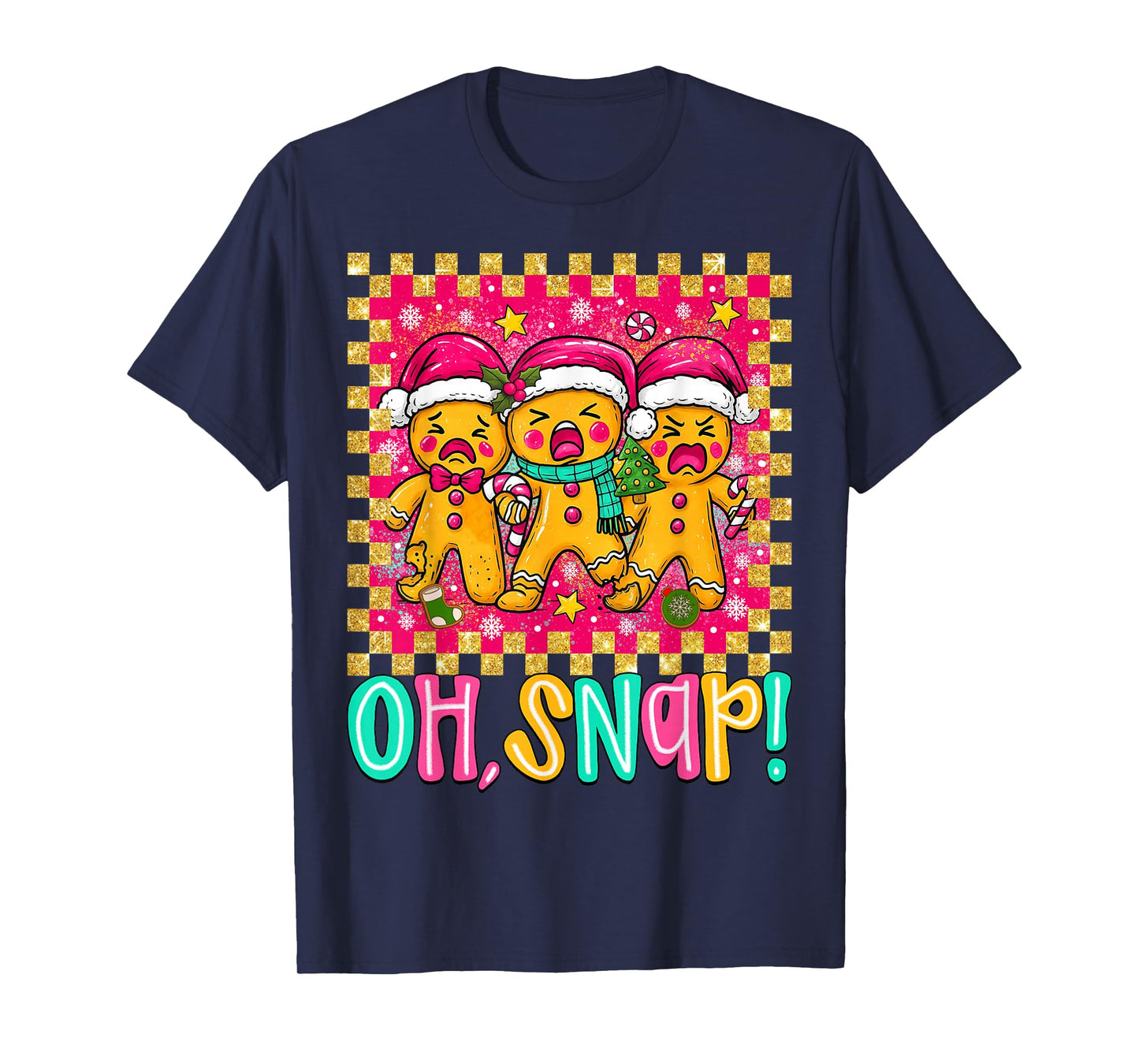 Oh Snap Christmas Gingerbread Man Funny Xmas Cookie Baking T-Shirt