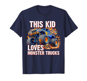 Kids This Kid Loves Monster Trucks Birthday Party Girl Boy T-Shirt