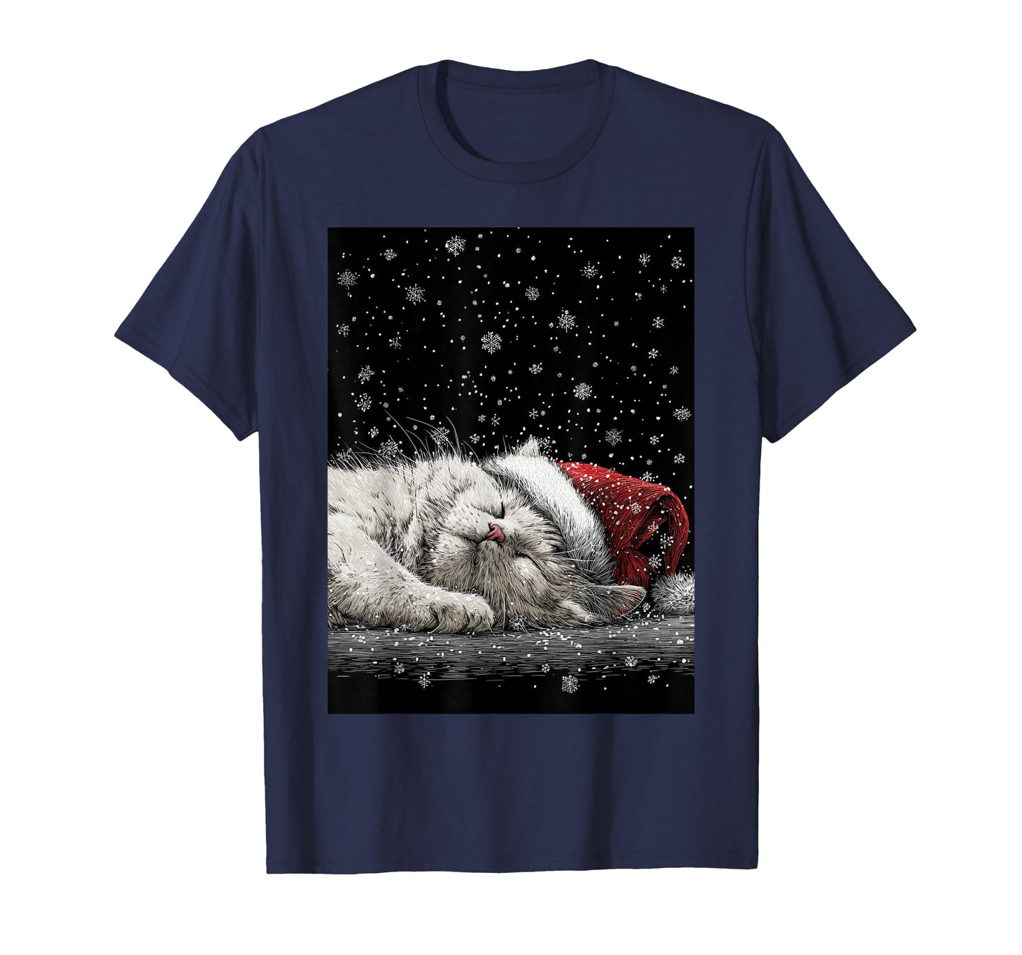 White Cat Christmas T-Shirt