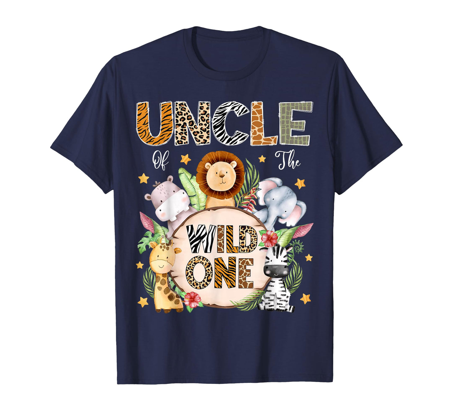 Uncle of The Wild One 1St Birthday Kids Safari Jungle T-Shirt
