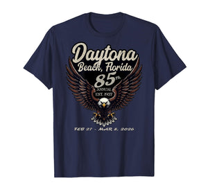 2026 Daytona Beach, Florida, 85th Anniversary Art On Back T-Shirt