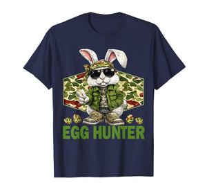 Egg Hunter Cute Rabbit Peace Sign Camo Easter Bunny Men T-Shirt