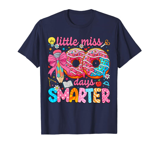 Little Miss 100 Days Smarter Kids Girls 100th Day of School T-Shirt