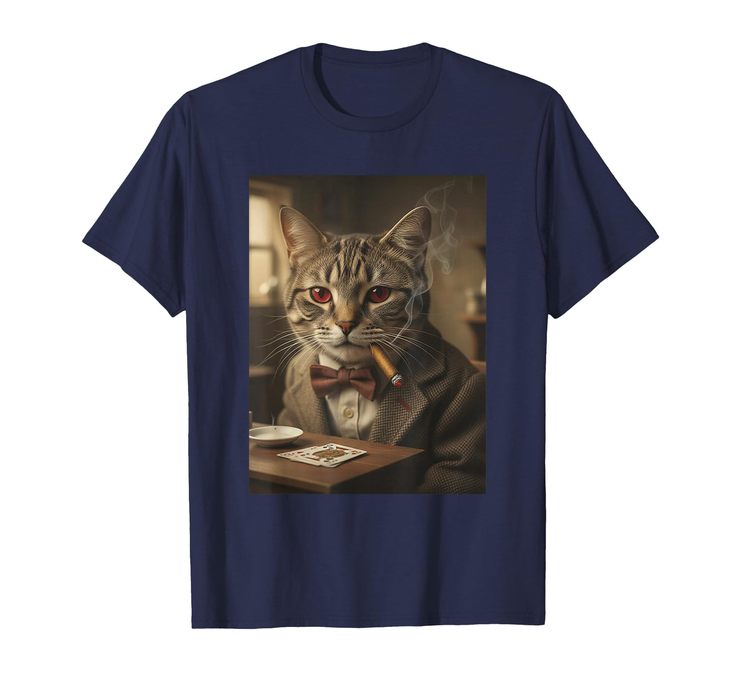Cool Retro Cat Smoking Cigar Classy Cat Gangster Kitty Meme T-Shirt