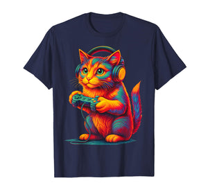 Gamer Cat Video Games Boys Teen Men Girls Funny Gift Gaming T-Shirt