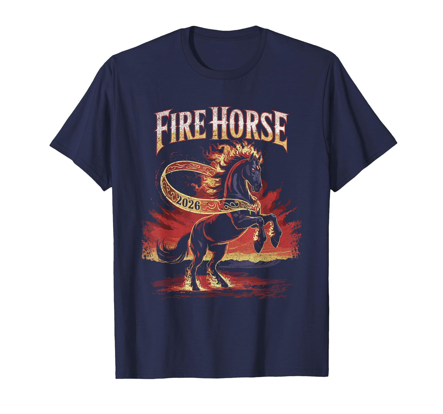 Fire Horse 2026 Zodiac Art Chinese New Year T-Shirt