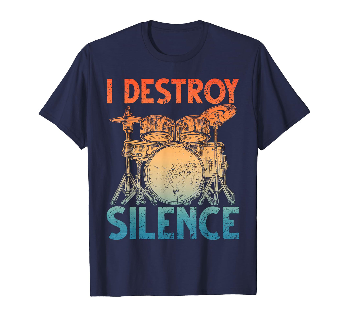 Funny Drumming Art for Men Women Drumline Drum Set Drummer T-Shirt