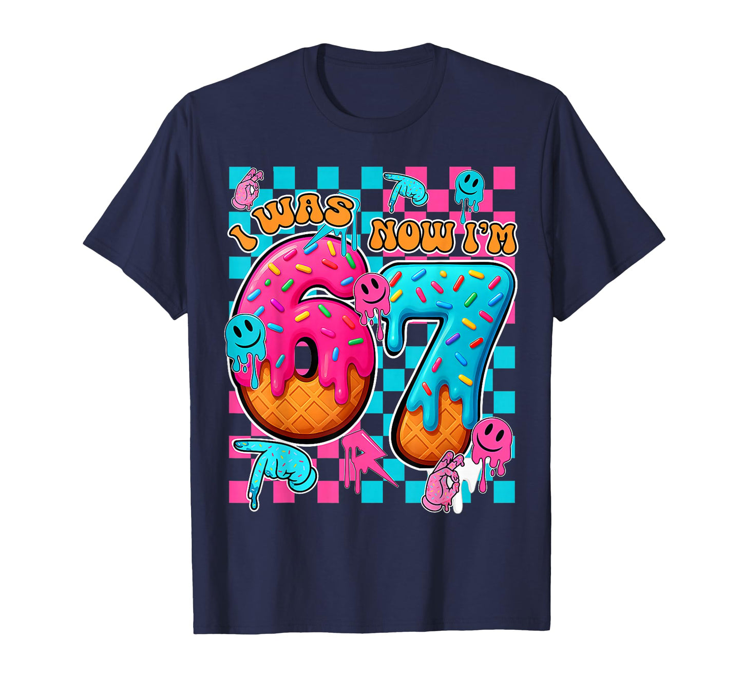 7 Year Old Birthday I was 6 Now I'm 7 67 Funny for Kids T-Shirt
