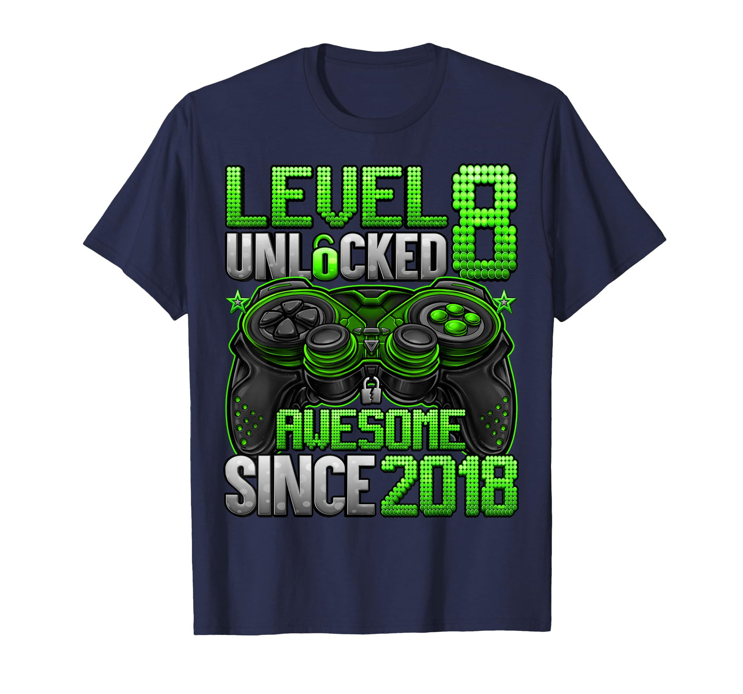 Level 8 Unlocked 8 Year Old Gifts for Boys 8th Birthday Boy T-Shirt
