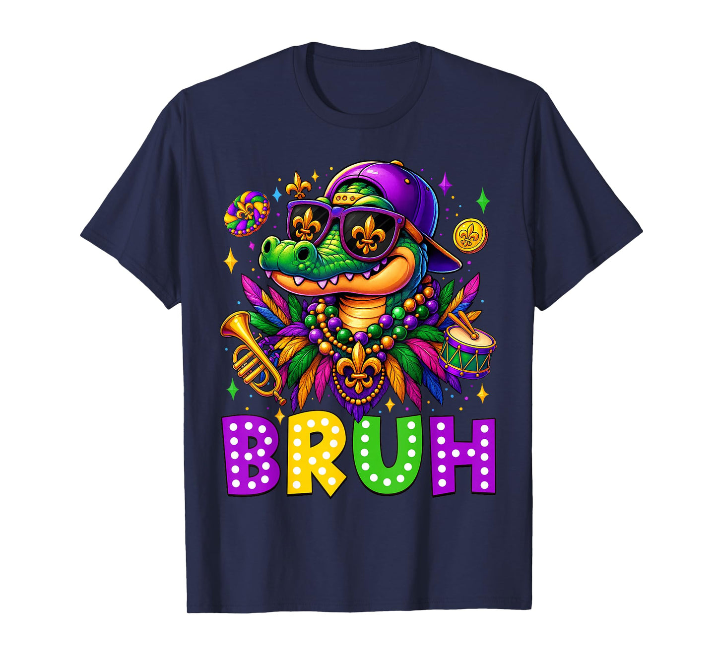 Mardigator Alligator Bruh Mardi Gras Costume Teens Boys Kids T-Shirt