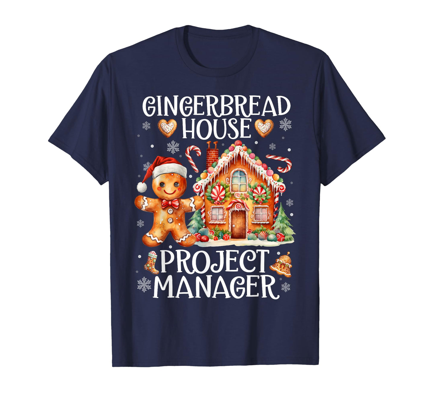 Gingerbread House Project Manager Cookie Christmas Pajamas T-Shirt