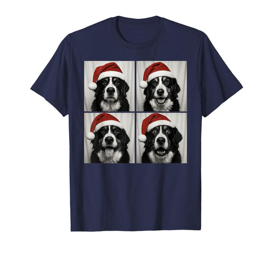 Funny Christmas Bernese Mountain Dog Santa Photo Booth T-Shirt