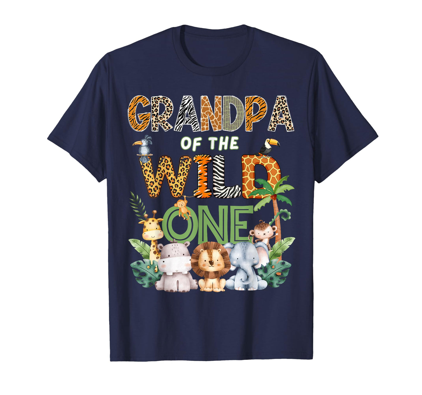 Grandpa of The Wild One Safari 1St Birthday Kids T-Shirt
