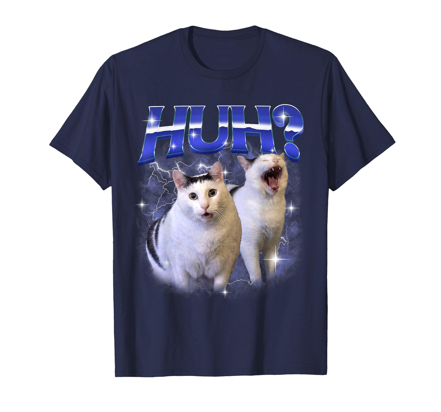 Huh Funny Dank Cat Meme Goofy Ahh Cats Silly Stupid Brainrot T-Shirt