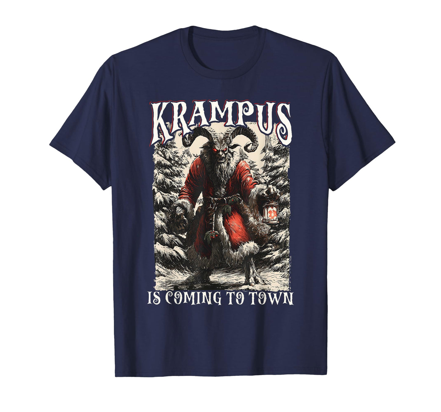 Krampus is Coming to Town Christmas Horror Holiday Xmas T-Shirt