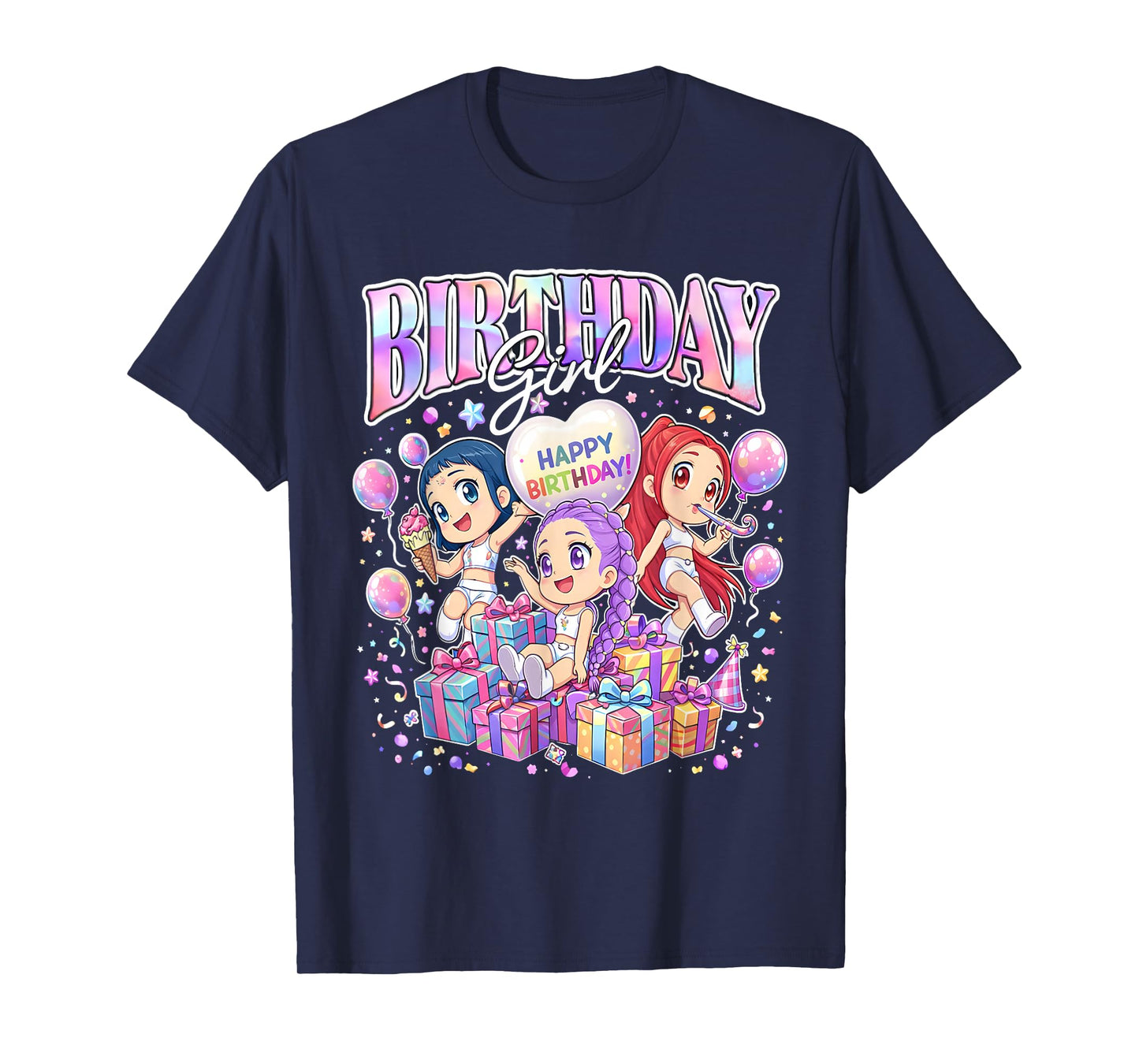 Birthday Girl Cute Chibi Kpop Funny Kids Bday T-Shirt