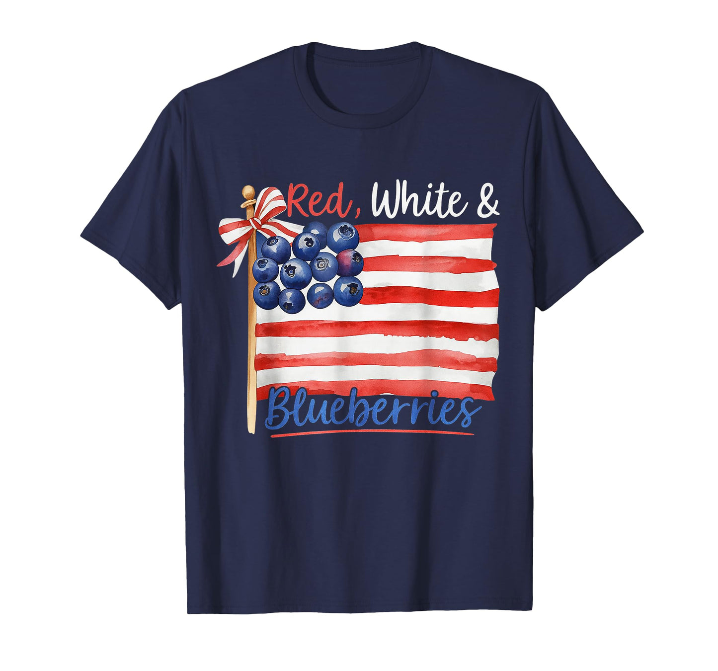 Red White and Blueberries Patriotic USA Funny Design T-Shirt