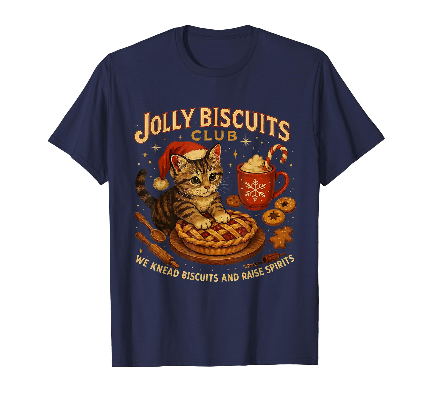 Jolly Biscuits Club We Knead Cat Xmas T-Shirt