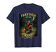 Vintage Patriotic Christmas Santa Riding Motorcycle T-Shirt