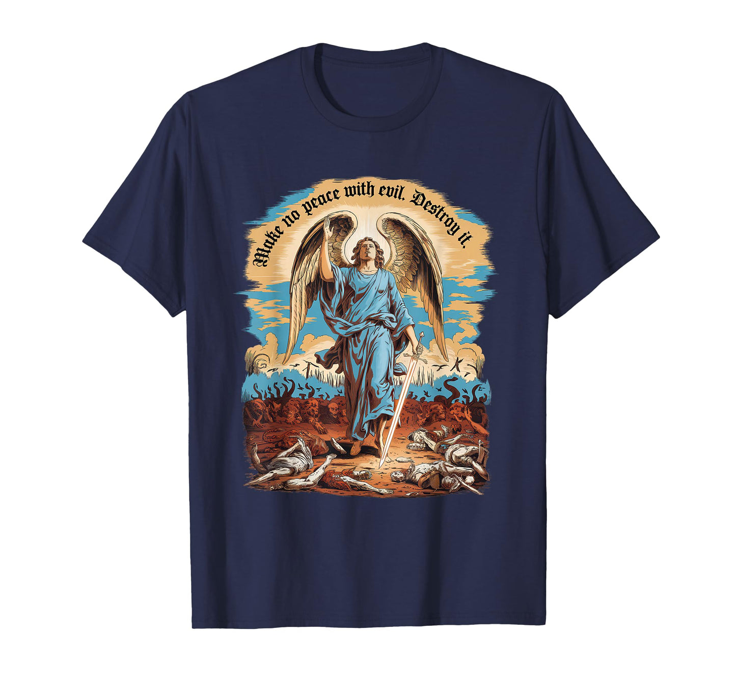 Make No Peace with Evil Tshirt Archangel Michael Jesus God T-Shirt