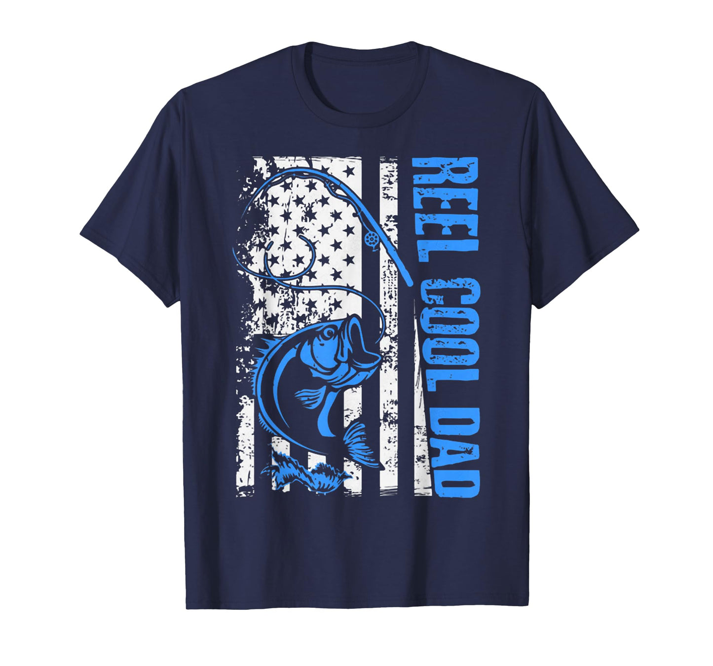 Reel Cool Papa Fishing Vintage American Flag Men's T-Shirt