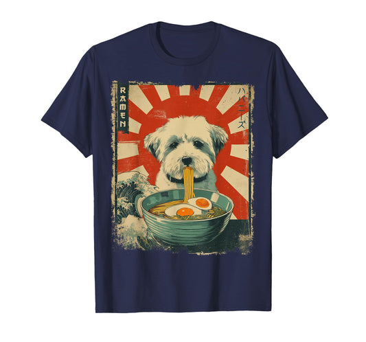 ハバニーズ Havanese Dog Vintage Ramen Japanese Noodles T-Shirt