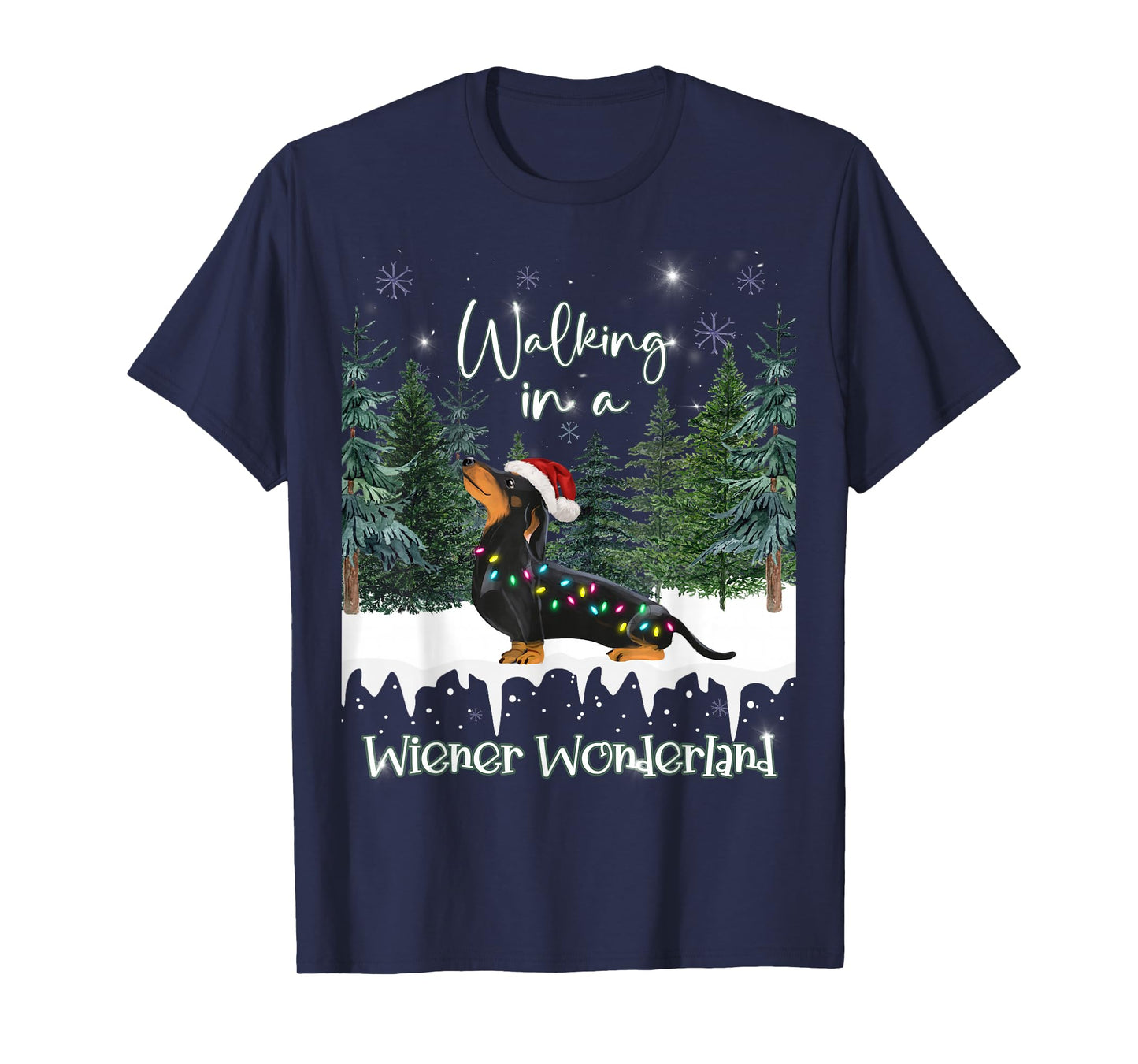 Walking in A Wiener Wonderland Dachshund T-Shirt
