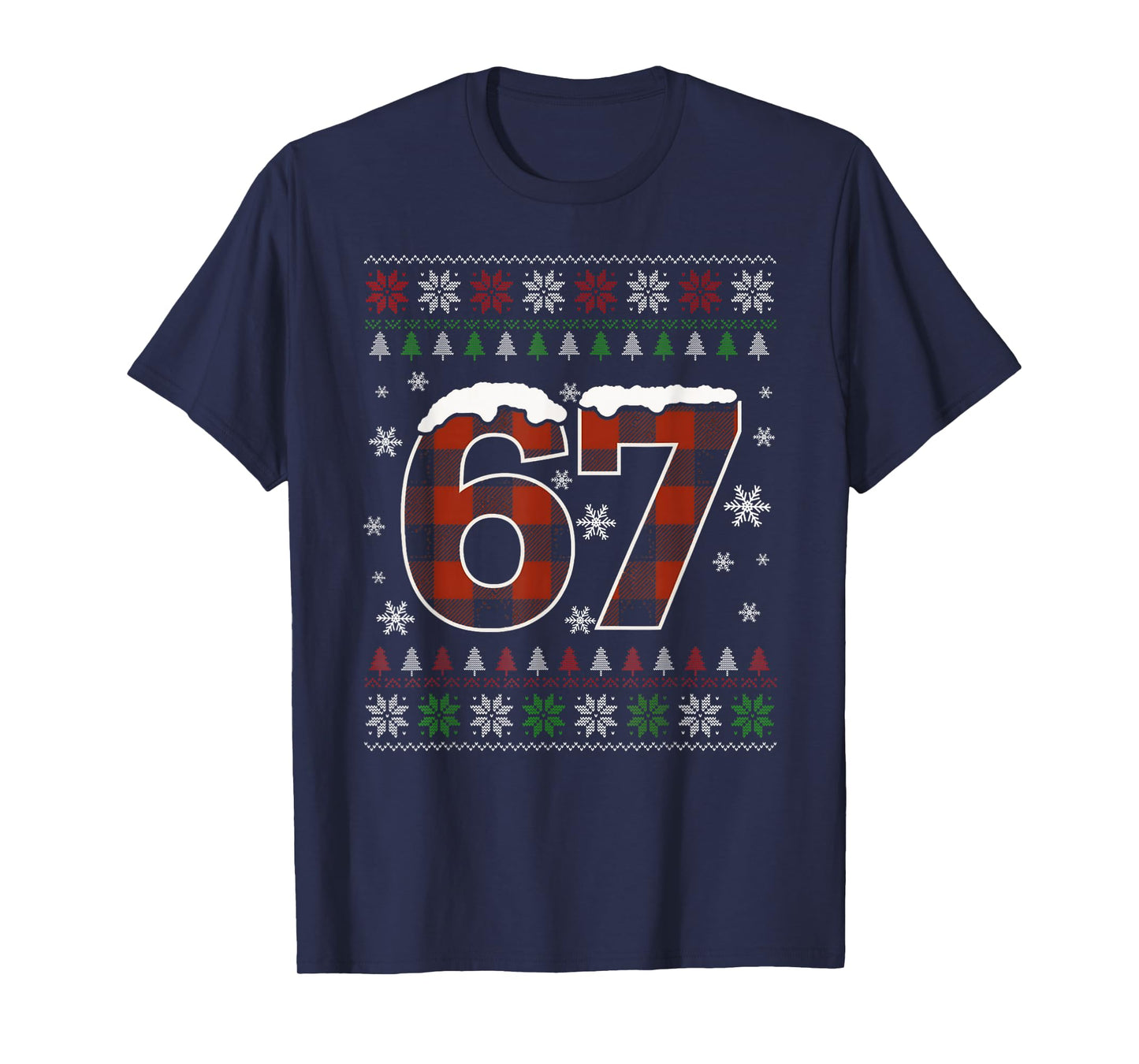 Funny 67 Six Seven Meme Brainrot Cringe Christmas Pajamas T-Shirt