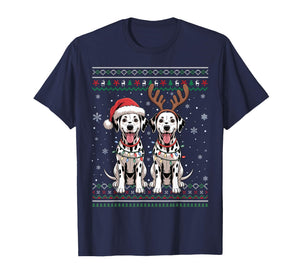 Ugly Dalmatian Dog Xmas Santa Matching Christmas Sweater T-Shirt