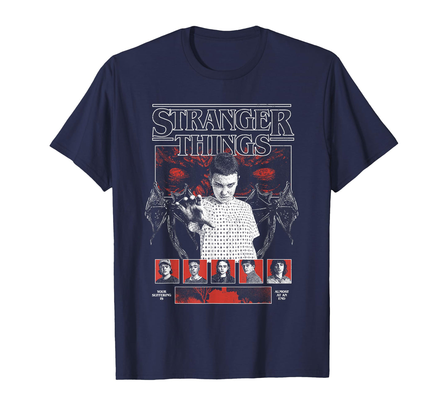 Stranger Things Eleven and Main Cast Collage T-Shirt