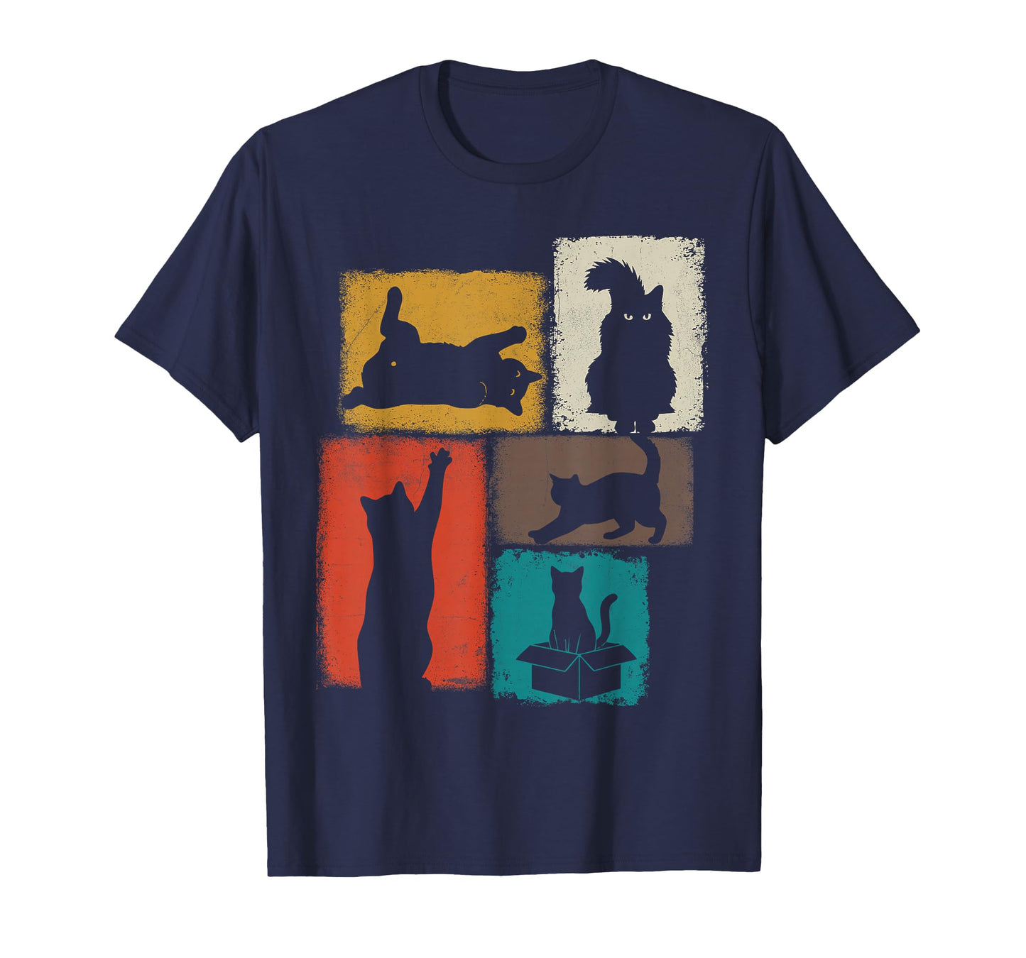 Cat Owner Vintage Collage Dad Mom Cats Lover T-Shirt
