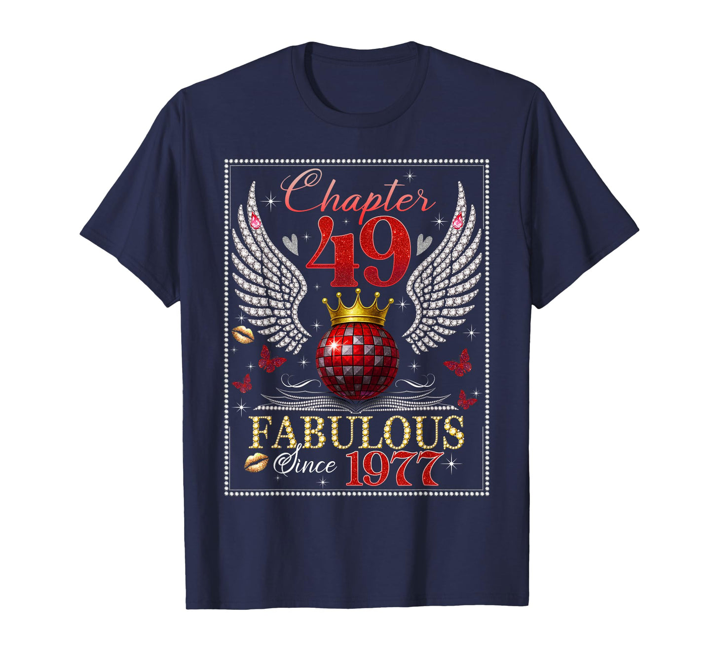 Chapter 49 Fabulous EST. 1977 Disco Ball 49th Birthday Women T-Shirt