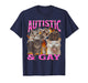Autistic and Gay Funny Cat Meme Bootleg Graphic T Shirt T-Shirt