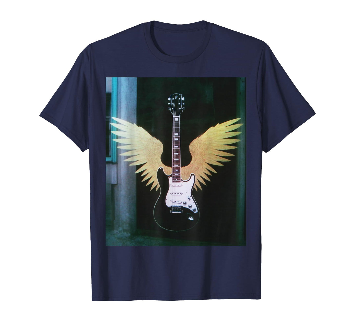 Retro Electric Guitar Wings Music Lover Rock and Roll Gifts T-Shirt