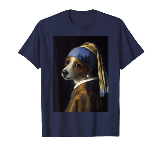 Girl with a Pearl Earring Russell Terrier Funny Dog Meme T-Shirt