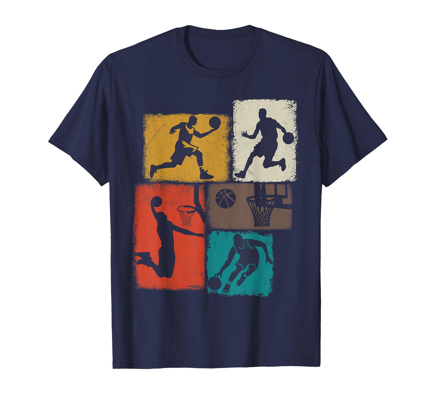 Basketball Player Collage Men Kids Coach Youth Boys T-Shirt