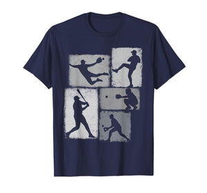 Baseball Player Collage Men Kids Coach Youth Boys T-Shirt