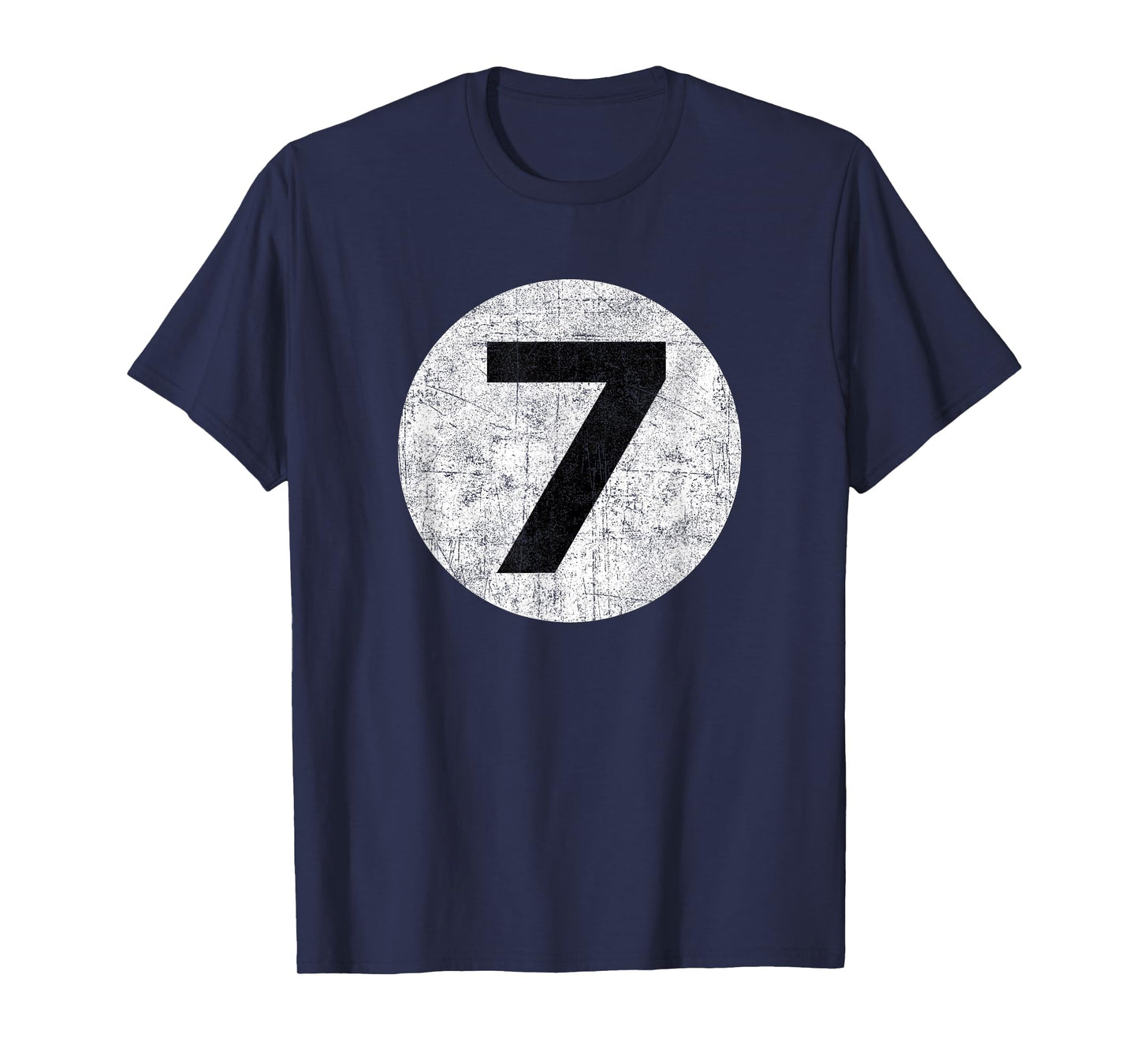 Funny 7 Number Seven Graphic Group Halloween Birthday Retro T-Shirt