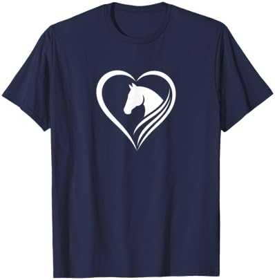 Horse Heart Logo Equestrian Lover Graphic Women Riding T-Shirt - T-Shirt | Navy