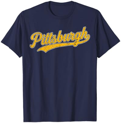 Retro Pittsburgh Throwback Classic Pittsburgh T-Shirt - T-Shirt | Navy
