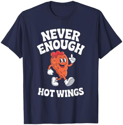 Funny Hot Wing or Hot Wings Retro T-Shirt - T-Shirt | Navy
