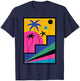 Retro Geometric 80s Memphis Style T-Shirt - T-Shirt | Navy