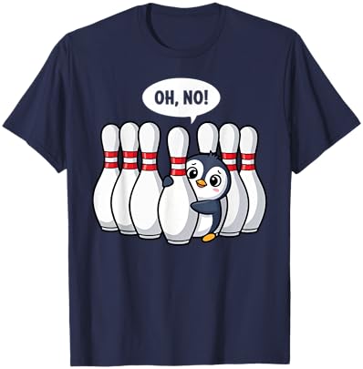 Oh No Penguin Bowling T-Shirt - T-Shirt | Navy