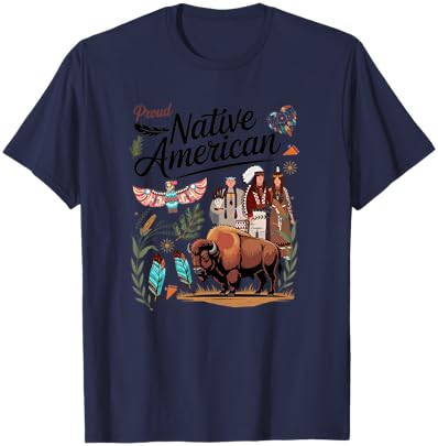 Indigenous Peoples Idea for Kids Native American Themed T-Shirt - T-Shirt | Navy