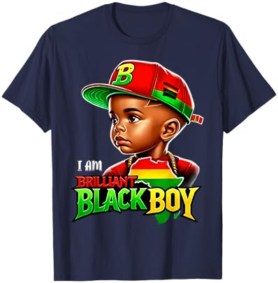 B is for Brilliant Black Boy Kid Black-History Month Toddler T-Shirt - T-Shirt | Navy